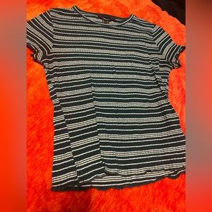 forever 21 green white striped crop top